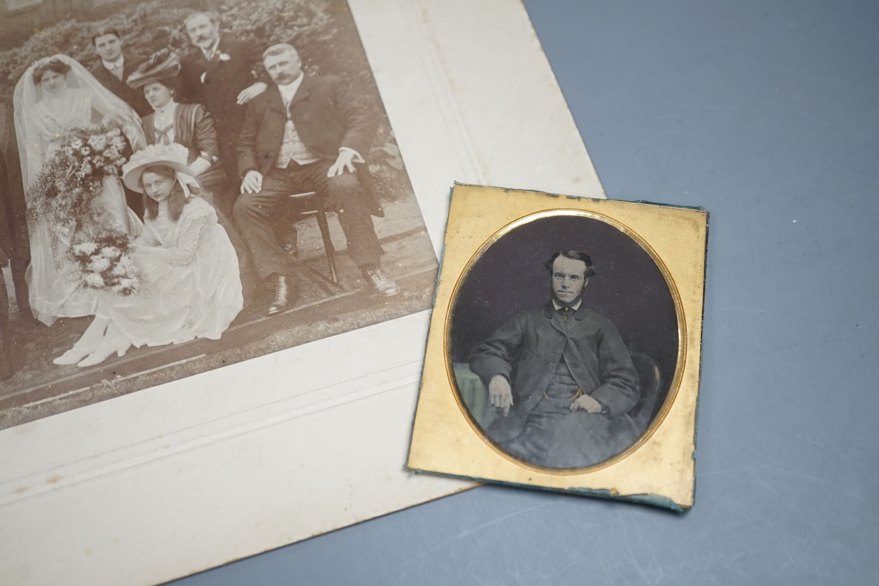 A collection of daguerrotypes, domestic photos
